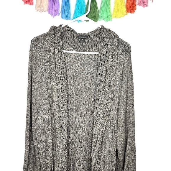 Eddie Bauer Open Front Knitted Gray Grey Cardigan Duster Size 2x plus size - Picture 4 of 15